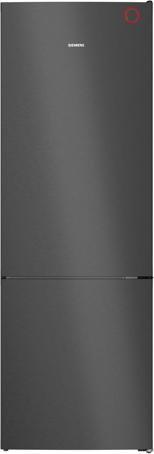 یخچال فریزر ایستاده زیمنس iQ300 مدل XXL، ابعاد 203 در 70 سانتی‌متر، مدل KG49NVXCG، ظرفیت 311 لیتر یخچال و 129 لیتر فریزر، کاملاً بدون برفک، قرارگیری یکپارچه، دمای بسیار تازه 0 درجه سانتیگراد، بدنه استیل مشکی ضد اثر انگشت