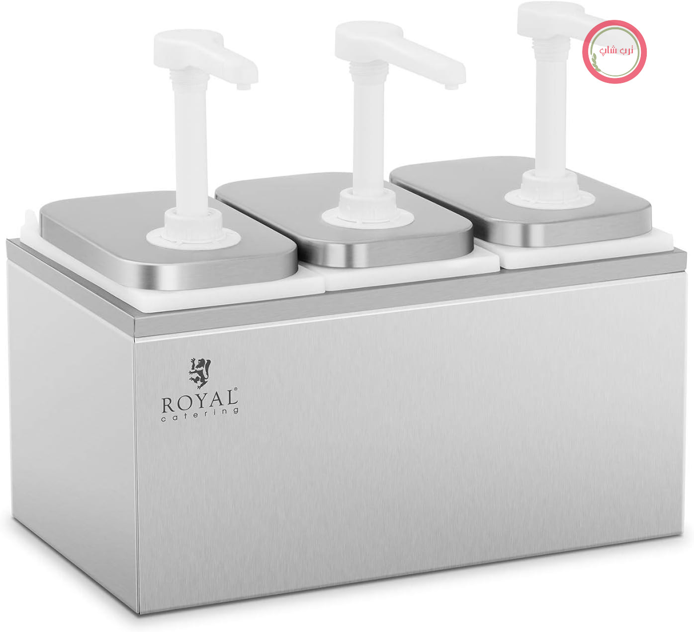 دیسپنسر سس رویال کترینگ آلمان Royal Catering RCDI-6L ایستگاه پمپ دیسپنسر پمپی دیسپنسر خردل دیسپنسر دوز ۳ پمپ ۳ × ۲ لیتری