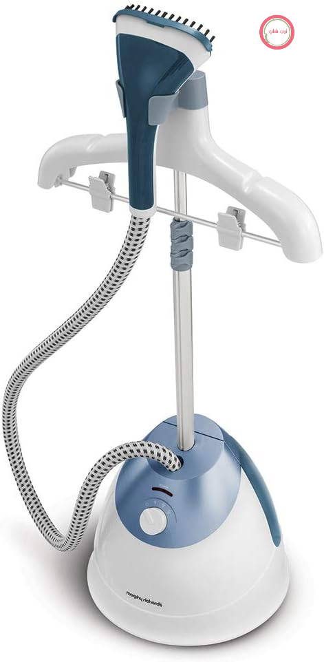 اتو بخار ایستاده مورفی ریچاردز انگلستان Morphy Richards مدل 361050 مخصوص لباس، ایستاده، بوهای نامطبوع را از بین می‌برد، 1600 وات، 2.5 لیتر، آبی و سفید