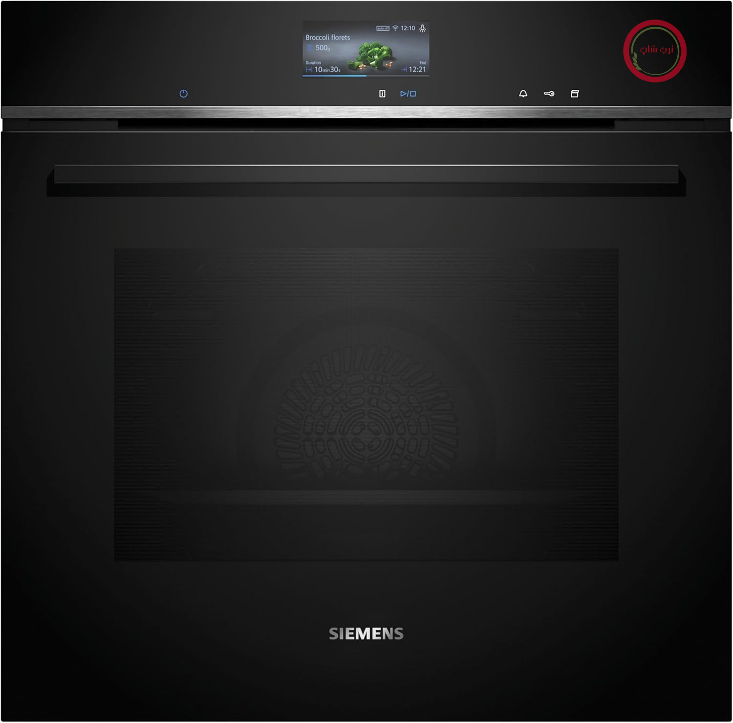 زیمنس HS736G3B1، فر بخارپز توکار Smarter iQ700، 60 در 60 سانتی‌متر، ساخت آلمان، تمیزکننده خودکار هیدرولیتیک، دماسنج گوشت، سرخ کردن در هوا، نمایشگر رنگی، هوای داغ 4 بعدی، عملکرد پخت خودکار، تنظیمات پیتزا، مشکی