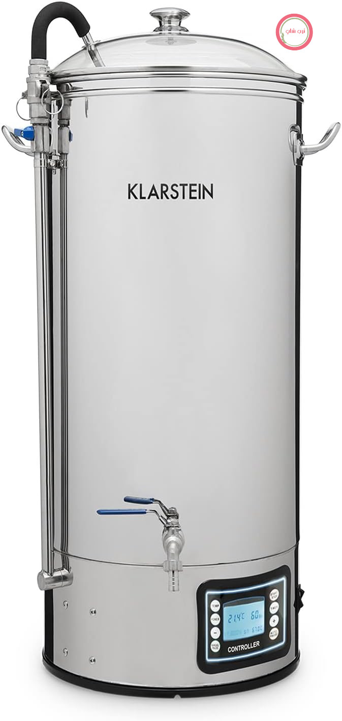 کیت دم کردن آبجو Klarstein، سیستم دم کردن آبجو، کتری توری برای دم کردن آبجو، کیت دم کردن خانگی، کتری دم کردن، پمپ گردش خون، پنل لمسی، ظرف تخمیر ۵۰ لیتری، ۳۰۰۰ وات، استیل ضد زنگ، نقره‌ای