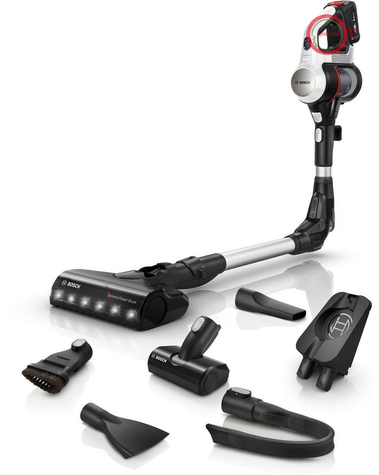 جاروبرقی بی‌سیم بوش سری ۷ مدل Unlimited BKS711PET/BKS711MTB، بدون کیسه، ۴۰ دقیقه کارکرد، لوله خم‌شونده، شامل لوازم جانبی گسترده
