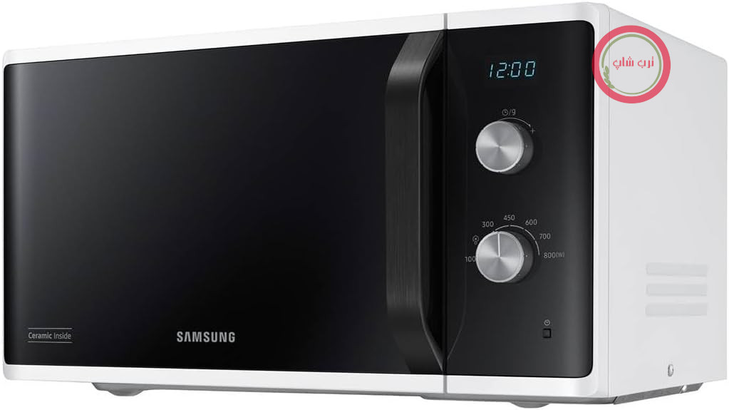 مایکروویو سامسونگ سولو ۲۳ لیتری ۸۰۰ وات سفید مدل ms23k3614aw