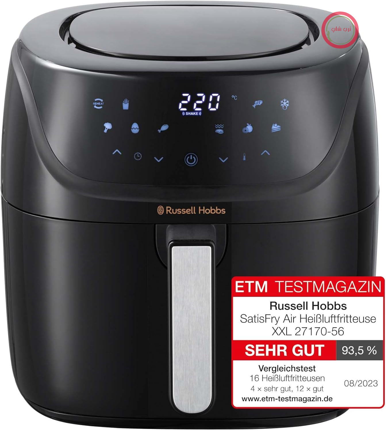 سرخ‌کن سریع راسل هابز مدل XXL 8L [طراحی جمع و جور، 7 عملکرد پخت و پز، 10 برنامه] SatisFry (قابل شستشو در ماشین ظرفشویی، حداکثر 220 درجه سانتیگراد، سرخ‌کن بدون روغن، کباب کردن، پخت، برشته کردن) 27170-56