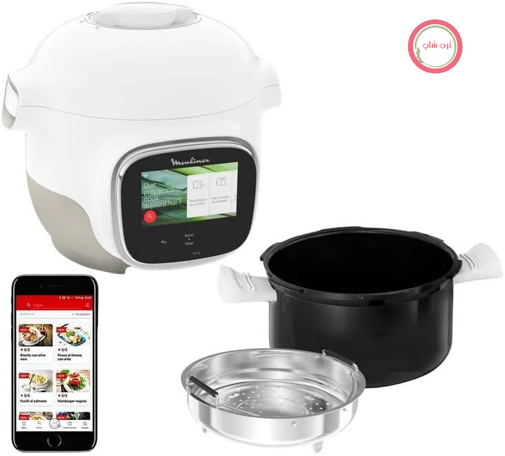مولتی کوکر هوشمند مولینکس فرانسه Moulinex مدل CE922110 – وای‌فای، ۹۰۰ وات، رنگ سفید