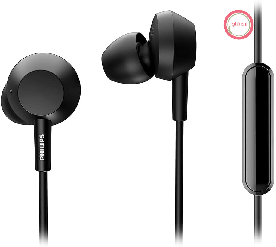 هدفون داخل گوشی فیلیپس E4105BK/00 با میکروفون (باس پلاس، کنترل از راه دور یکپارچه، درایورهای نئودیمیوم 10 میلی‌متری، 3 عدد سری گوشی بدون روکش، کابل 1.2 متری)، مشکی - مدل 2020/2021