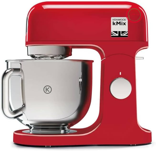 غذاساز کنوود kMix KMX750AR، کاسه استیل ضد زنگ 5 لیتری، سیستم ایمنی استفاده ایمن، بدنه فلزی، 1000 وات، شامل سرویس شیرینی‌پزی 3 تکه و محافظ پاشش آب، قرمز