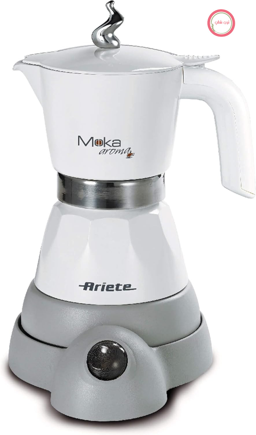 قهوه ساز برقی Ariete 1358 Moka Aroma برای 2 تا 4 فنجان، 400 وات، خاموش شدن خودکار، عملکرد گرم نگه داشتن در دمای 30 درجه سانتیگراد، سفید