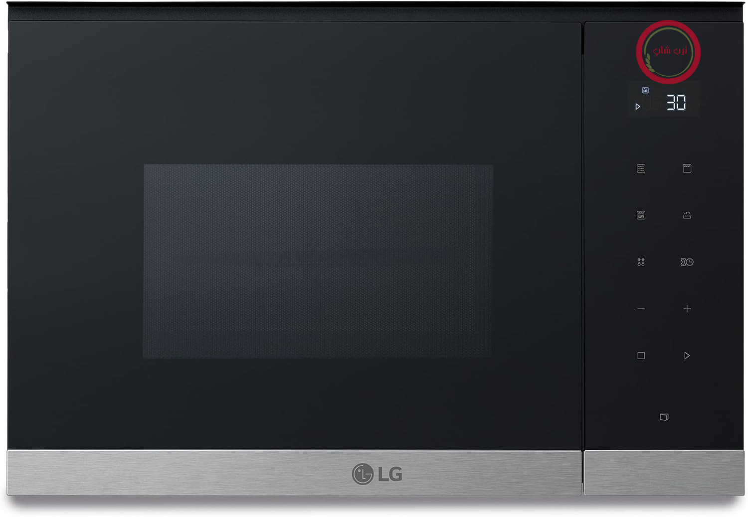 مایکروویو توکار LG MG7Z2593D، 900 وات، 25 لیتر، مشکی و استیل، کنترل لمسی، یخ‌زدایی خودکار