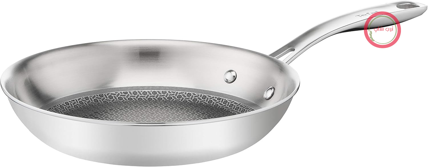 ماهیتابه تفال اترنال مش ۲۴ سانتی‌متر، سازگار با القایی، تابه استیل ضد زنگ با روکش توری ضد خش، مناسب برای انواع اجاق گاز، از جمله اجاق‌های القایی، مناسب برای فر، E49704