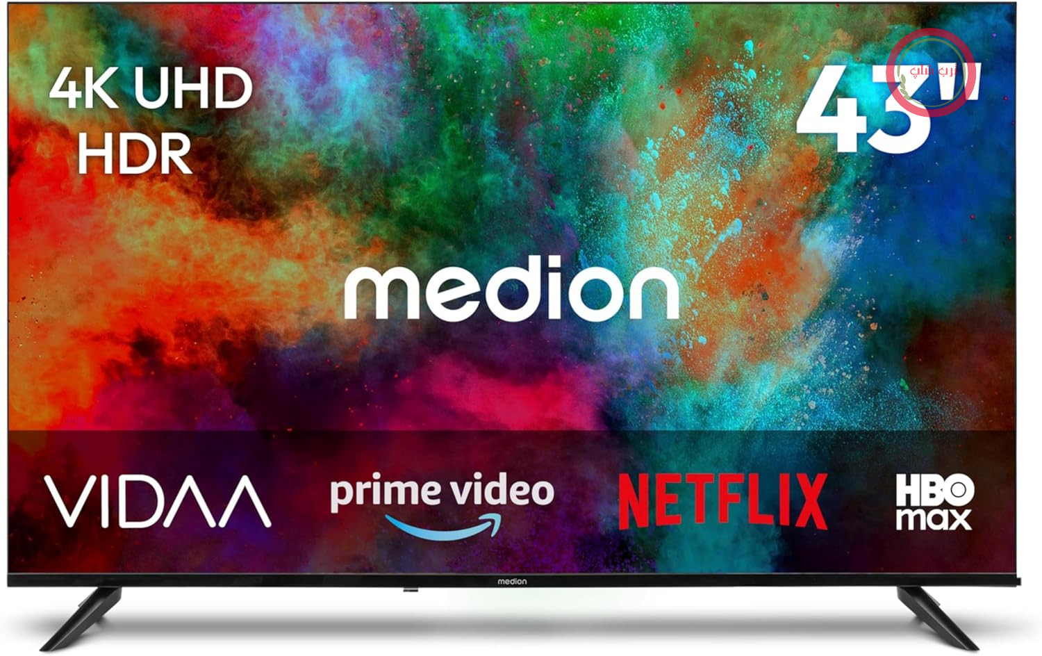 تلویزیون اولترا اچ‌دی 108 سانتی‌متری (43 اینچی) MEDION (تلویزیون هوشمند، HDR10، فروشگاه VIDAA، HBO Max، MagentaTV، Prime Video، Disney+، DAZN، Paramount+، HbbTV، PVR، بلوتوث، MD 843201)