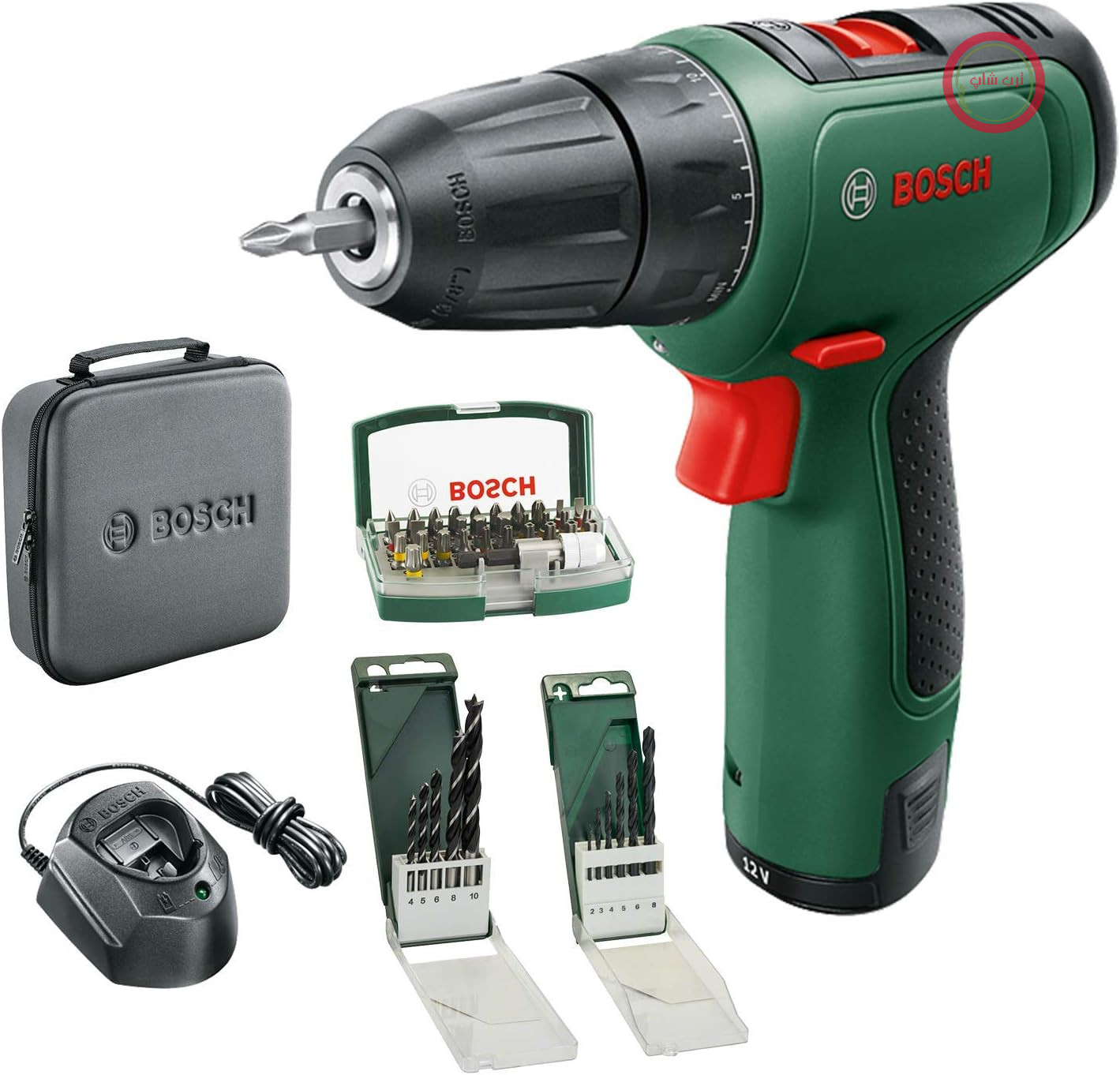 دریل پیچ‌گوشتی شارژی بوش آلمان Bosch مدل EasyDrill 1200 (باتری 2.0 آمپر ساعت، سیستم 12 ولت