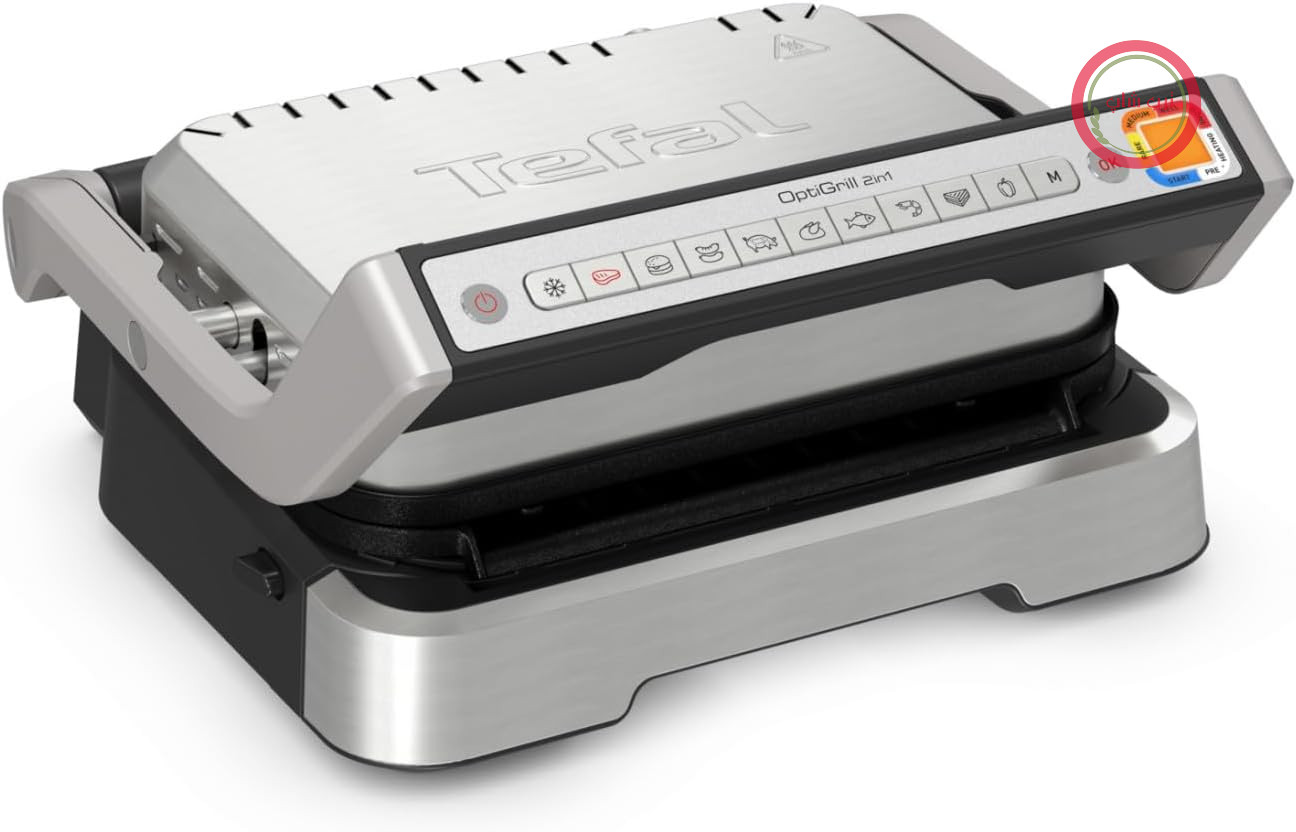 گریل هوشمند تفال مدل OptiGrill 2-in-1، باربیکیو، کباب‌پزی بی‌نظیر، بدون نیاز به نظارت، دستگاه 2 در 1، تمیز کردن آسان، برنامه اختصاصی، کباب‌پزی سالم‌تر، GC772D10