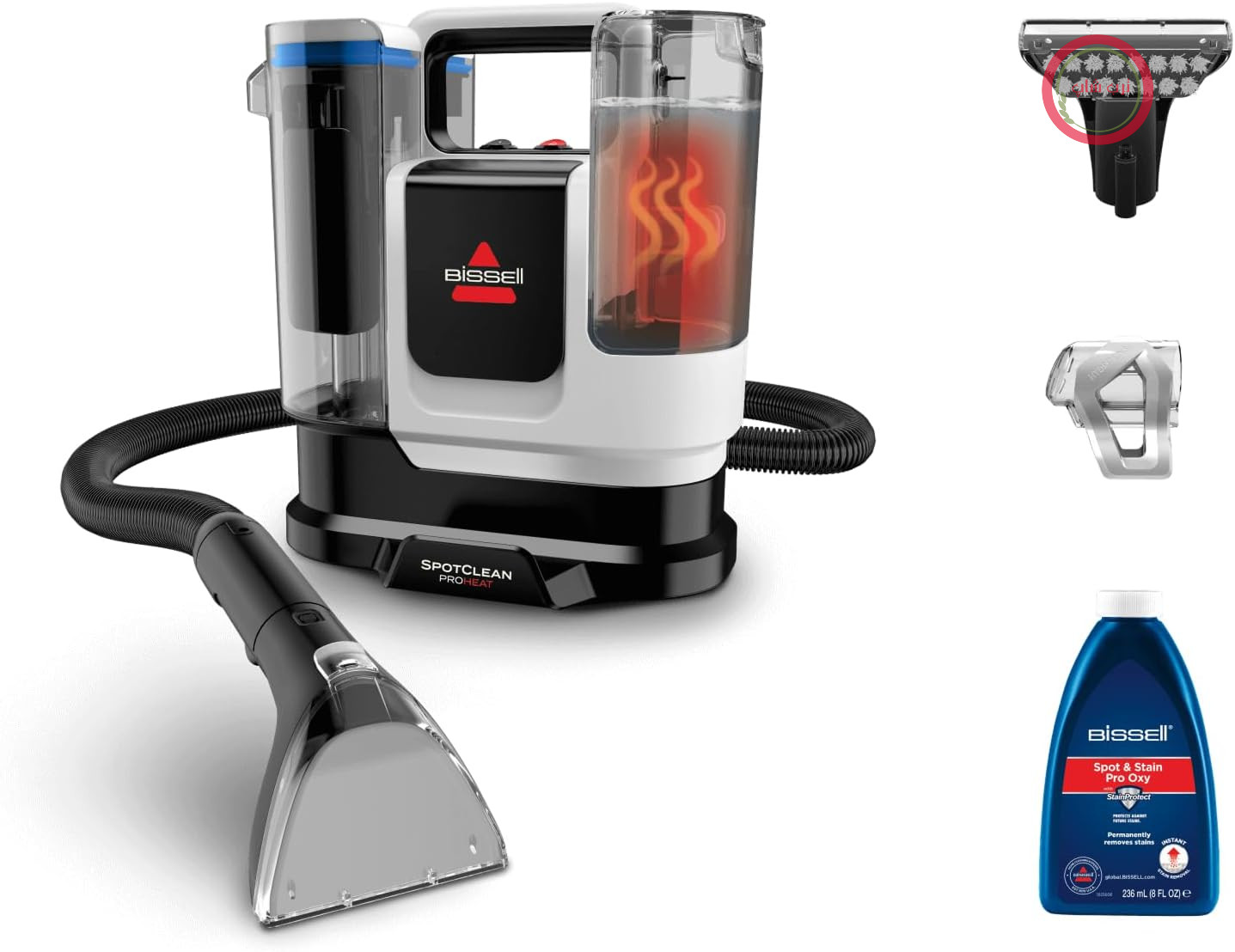 فرش و مبل شوی بیسل آمریکا دستگاه قالیشویی پیشرفته BISSELL SpotClean ProHeat 1125W 3924N | قالیشویی مرطوب و فرش، تمیز کردن چند ناحیه‌ای جمع و جور، قدرتمند در برابر لکه‌ها، سیمی