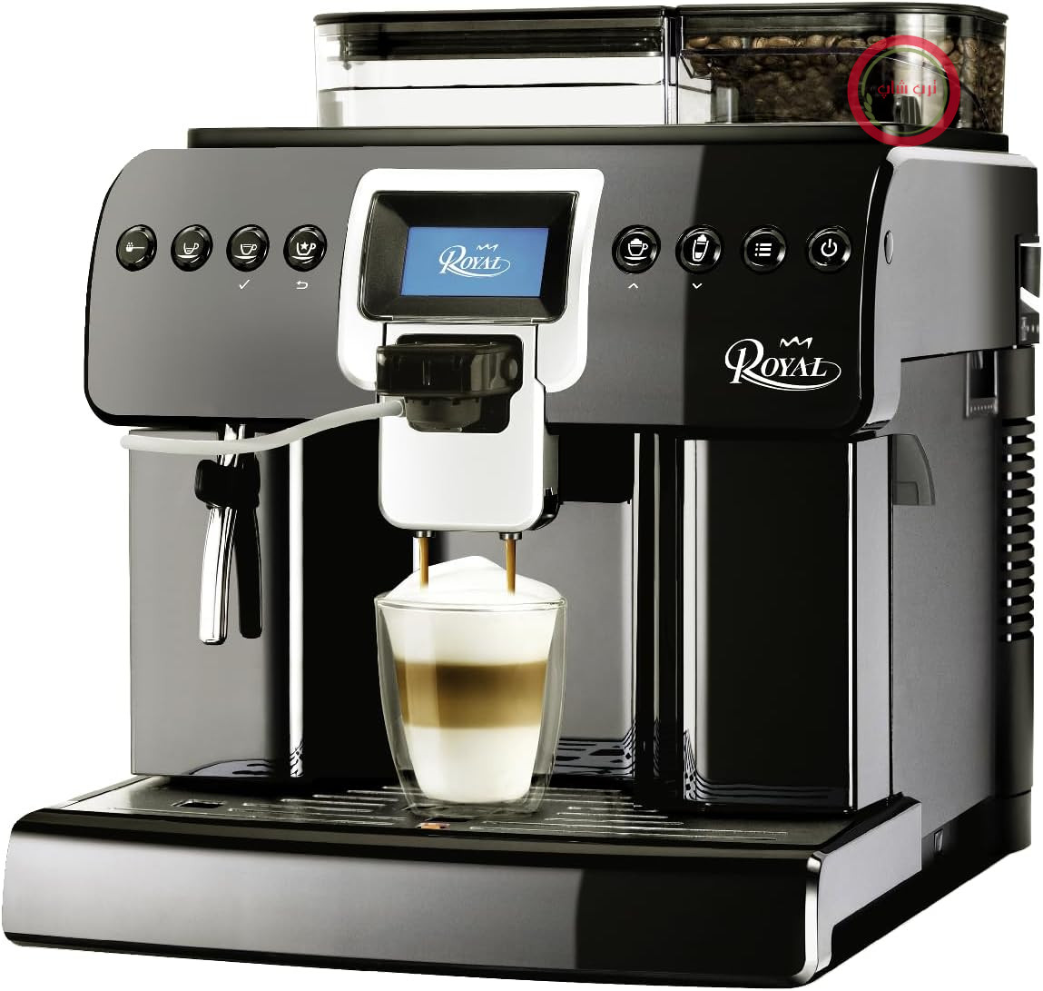 دستگاه قهوه ساز تمام اتوماتیک Saeco Royal One Touch Cappuccino، مشکی (دارای تاییدیه تجاری، 15 بار، 1400 وات)