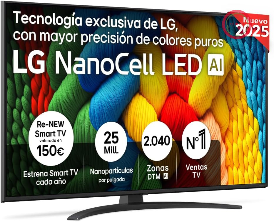 تلویزیون هوشمند ال جی مدل 50NANO81A6A با کیفیت 4K Ultra HD و وای فای، سایز 50 اینچ