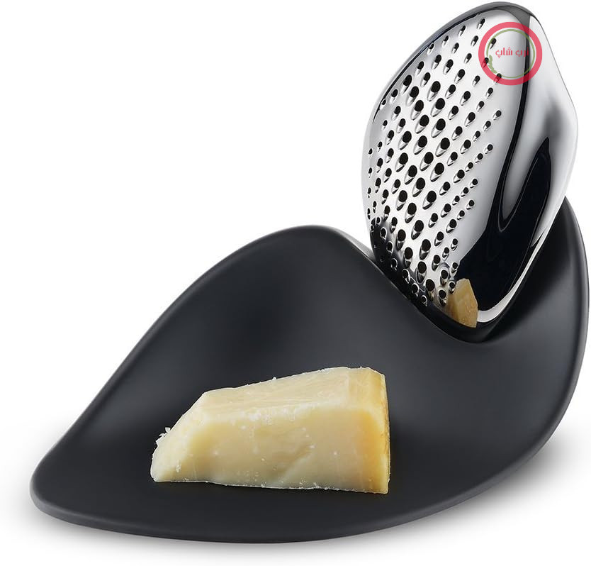 رنده طرح‌دار Alessi Forma ZH03، جنس استیل ضد زنگ 18/10 و پایه ملامین، ابعاد 20.00 x 14.00 x 14.00 سانتی‌متر