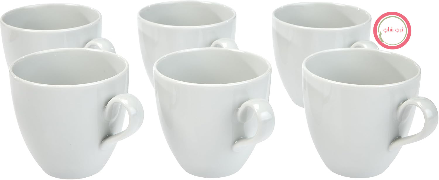 ست 6 عددی فنجان قهوه خوری Alessi SG53/87 مدل 'Mami'، ساخته شده از چینی سفید، قطر 8.0 سانتی متر