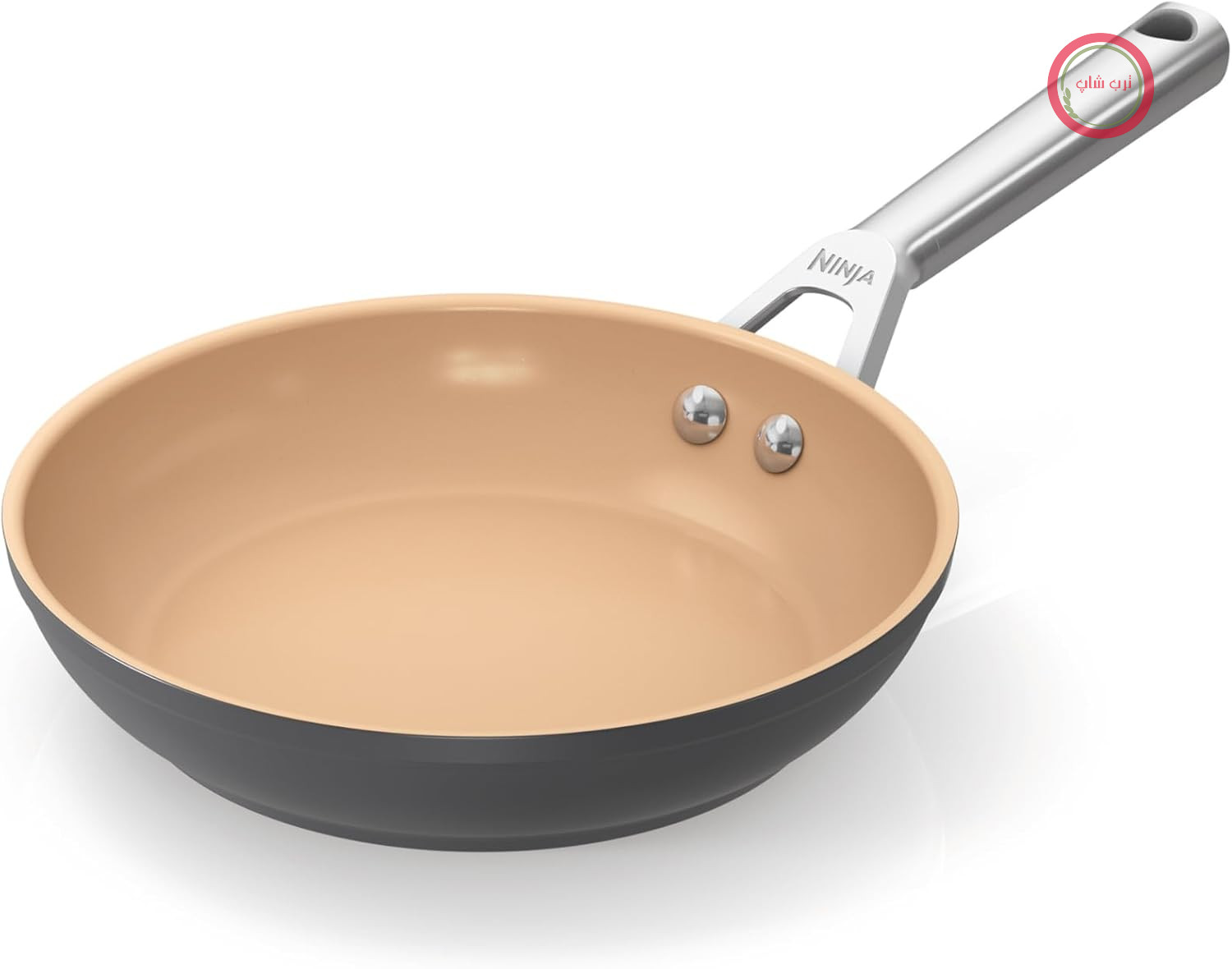 ماهیتابه سرامیکی نینجا مدل Extended Life سایز 20 سانتی‌متر، CW90020DE، سفالی و خاکستری