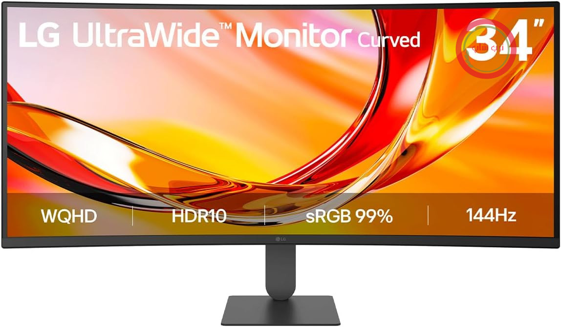 مانیتور منحنی VA ال‌جی UltraWide™ 34U640B-B با نسبت تصویر 21:9 و وضوح تصویر UWQHD و پنل 34 اینچی Zoll، نرخ نوسازی 144 هرتز، فناوری HDR10