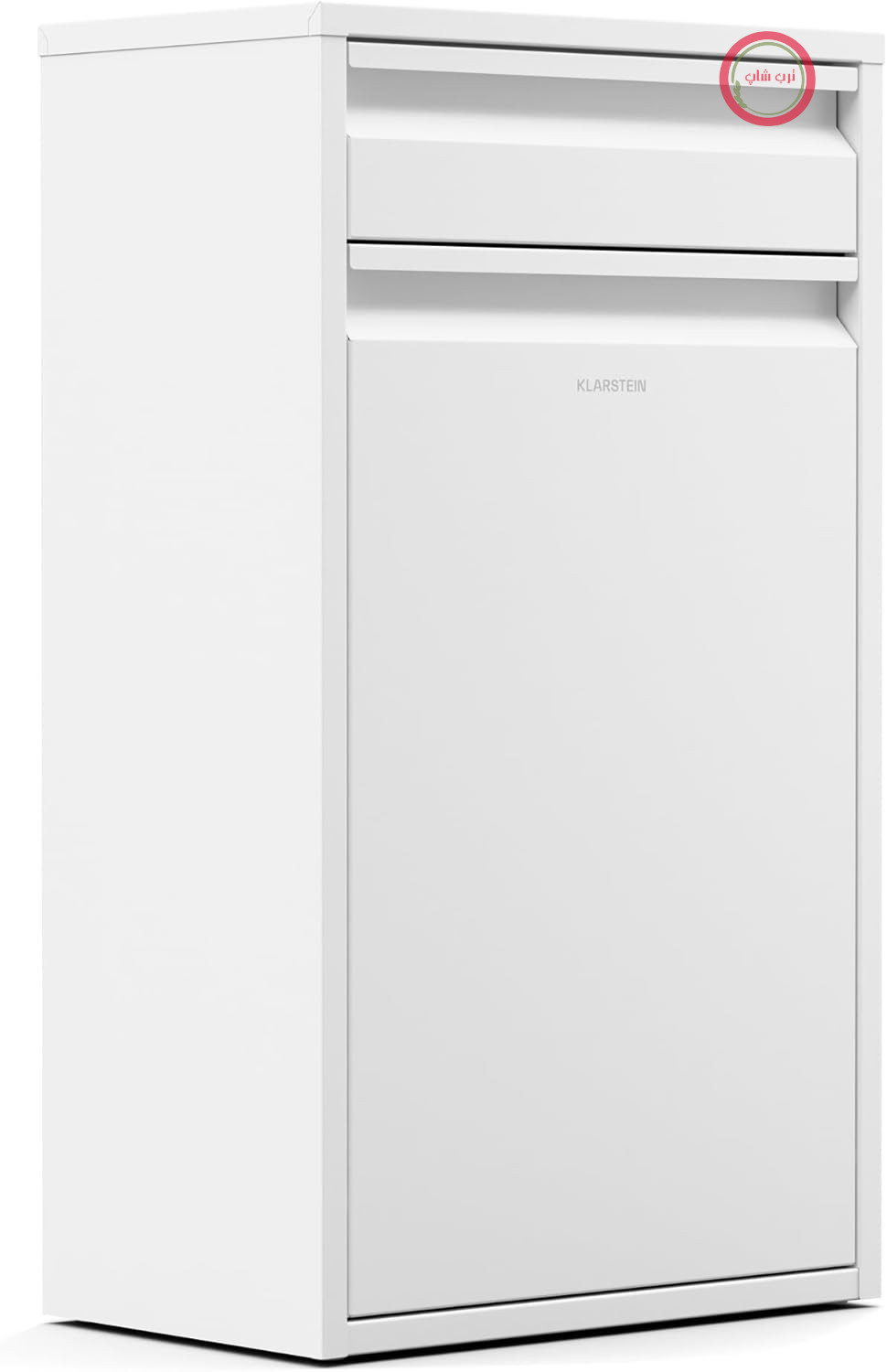 سطل زباله تک محفظه Klarstein 50L - سطل زباله آشپزخانه از جنس استیل ضد زنگ با کشو، نصب دیواری و بوگیر، شامل یراق آلات نصب، سفید