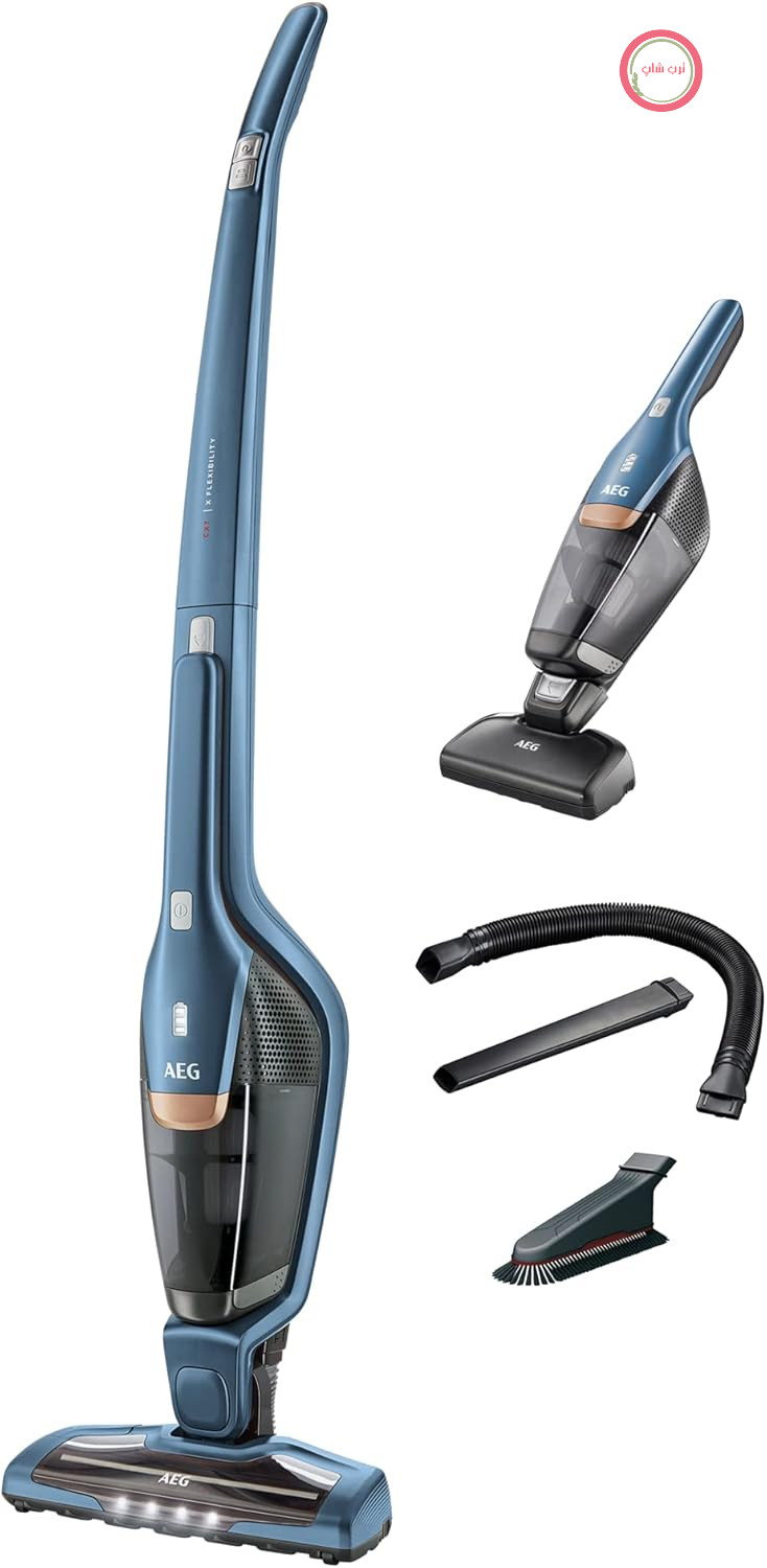 جارو شارژی آاگ آلمان AEG Ergorapido مدل CX7-2-I360 آبی؛ دوکاره ۲ در ۱ با سری مخصوص حیوانات