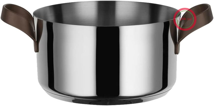 Alessi Edo PU101/20 - ظرف قابلمه با دو دسته از جنس استیل ضد زنگ 18/10، دسته‌ها از جنس استیل ضد زنگ 18/10 با پوشش PVD، قهوه‌ای