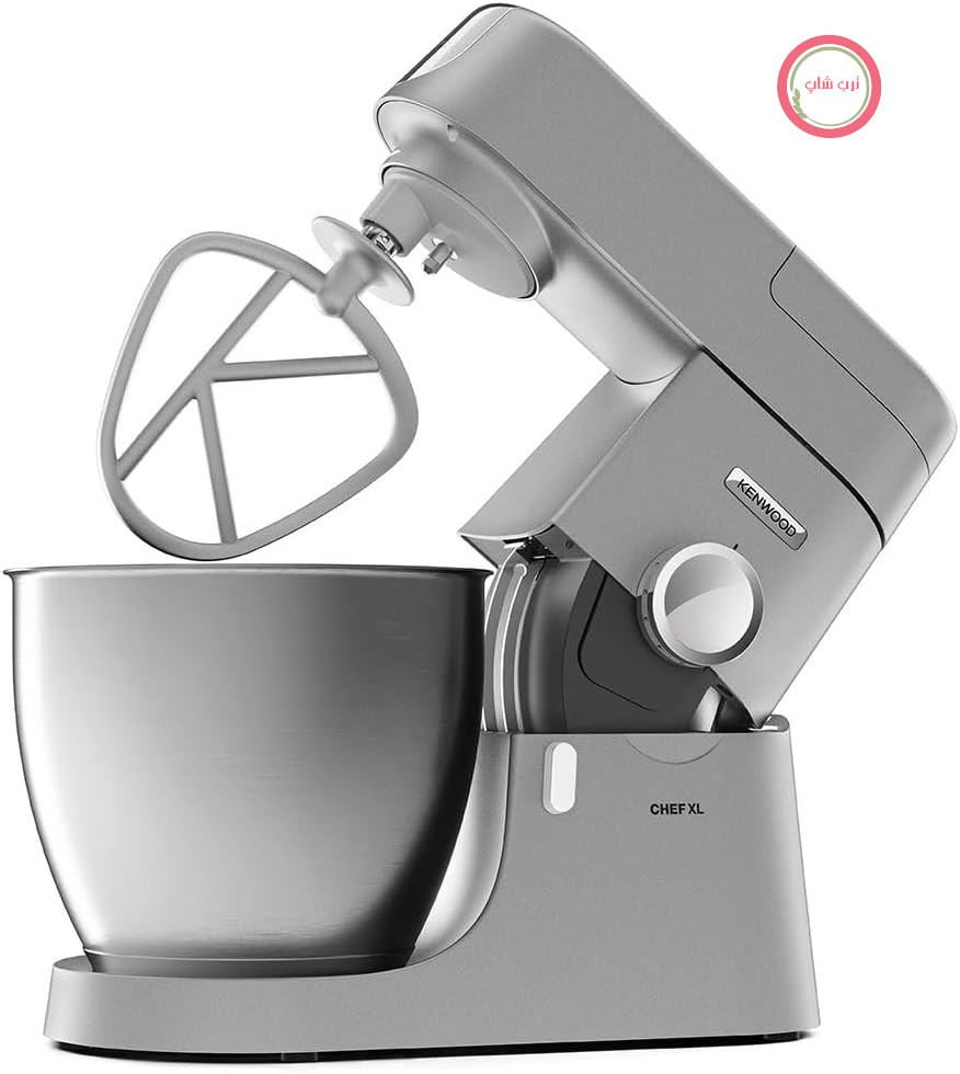 غذاساز Kenwood Chef XL KVL4100S با کاسه بزرگ ۶.۷ لیتری از جنس استیل ضد زنگ، کمک آشپزخانه چند منظوره، ۱۲۰۰ وات، شامل سرویس شیرینی‌پزی ۳ تکه، نقره‌ای