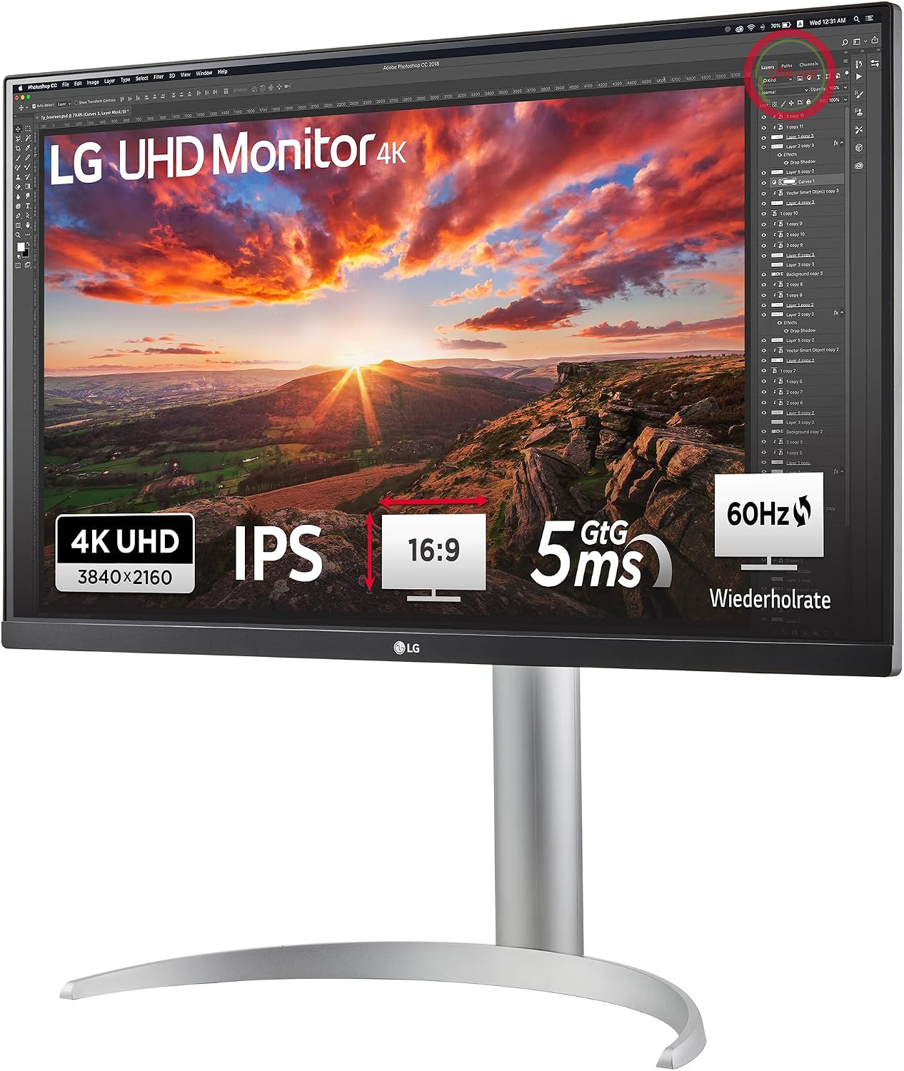 مانیتور ال‌جی LG 27UP850K-W.AEU (27 اینچ) 4K UHD IPS، DisplayHDR™ 400، USB-C (90W)، سفید/مشکی