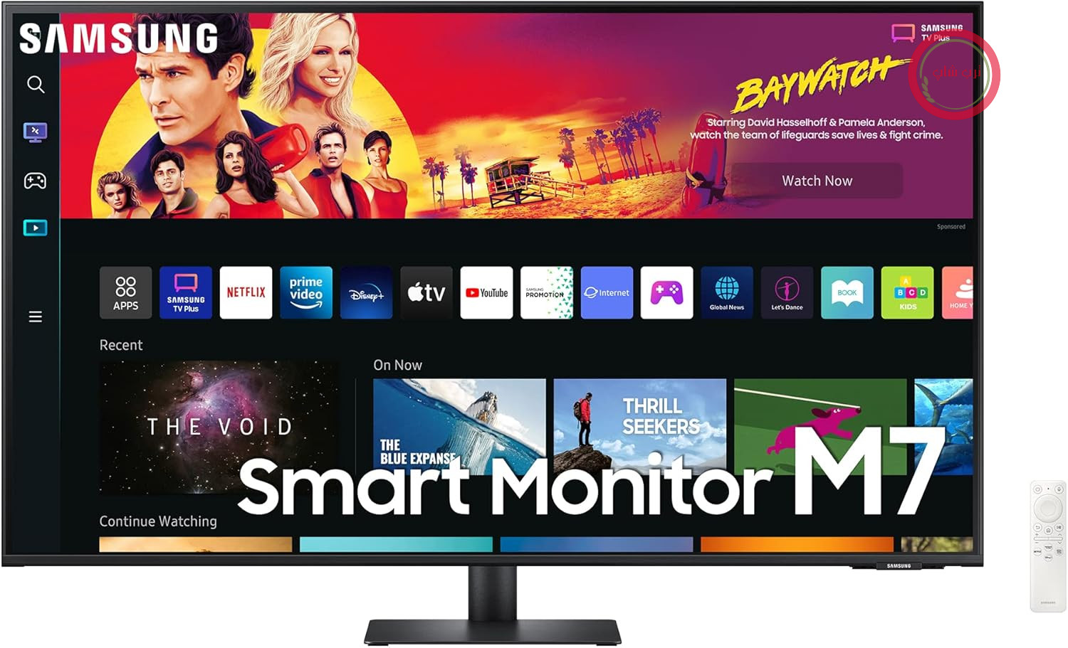 مانیتور هوشمند سامسونگ M7 مدل S43BM700UP، ۴۳ اینچ، پنل VA، صفحه نمایش با بلندگو، وضوح تصویر 4K UHD، نرخ تازه‌سازی تصویر ۶۰ هرتز، طراحی تقریباً بدون قاب سه‌طرفه، برنامه‌های تلویزیون هوشمند با کنترل از راه دور
