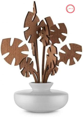 Alessi MW64 3S W Hmm Duft- Blattdiffusor,Porzellan,Mahagoni