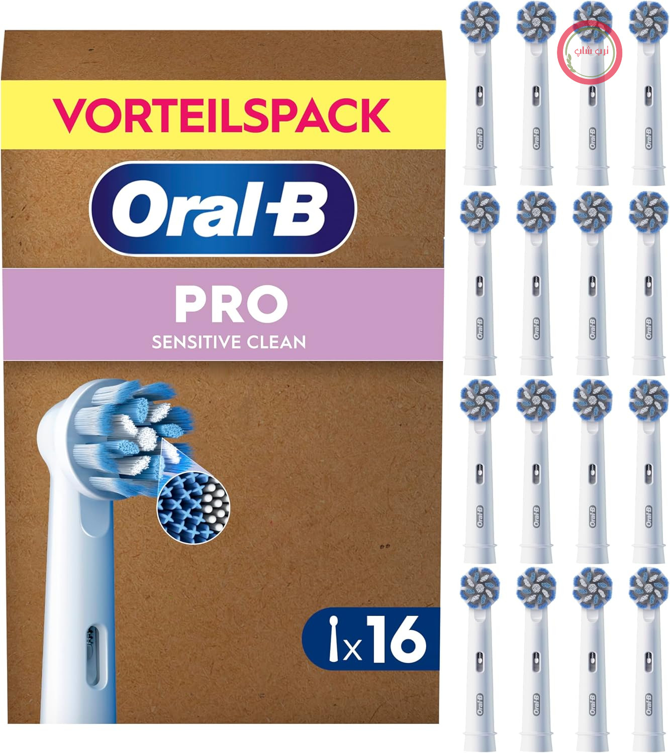 سری‌های مسواک جایگزین اورال بی Oral-B PRO Sensitive Clean، سفید، ۱۶ عددی