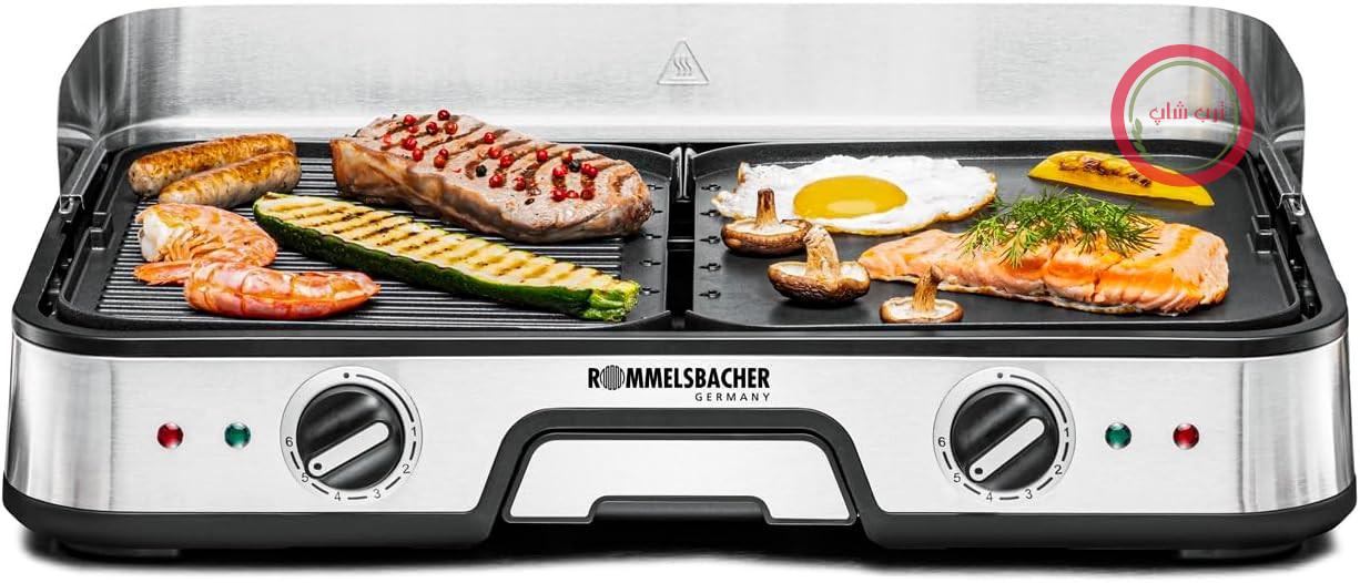 گریل باربیکیو رومیزی برقی روملزباخر آلمان Rommelsbacher مدل BBQ 2025 با صفحات دوطرفه سرامیکی