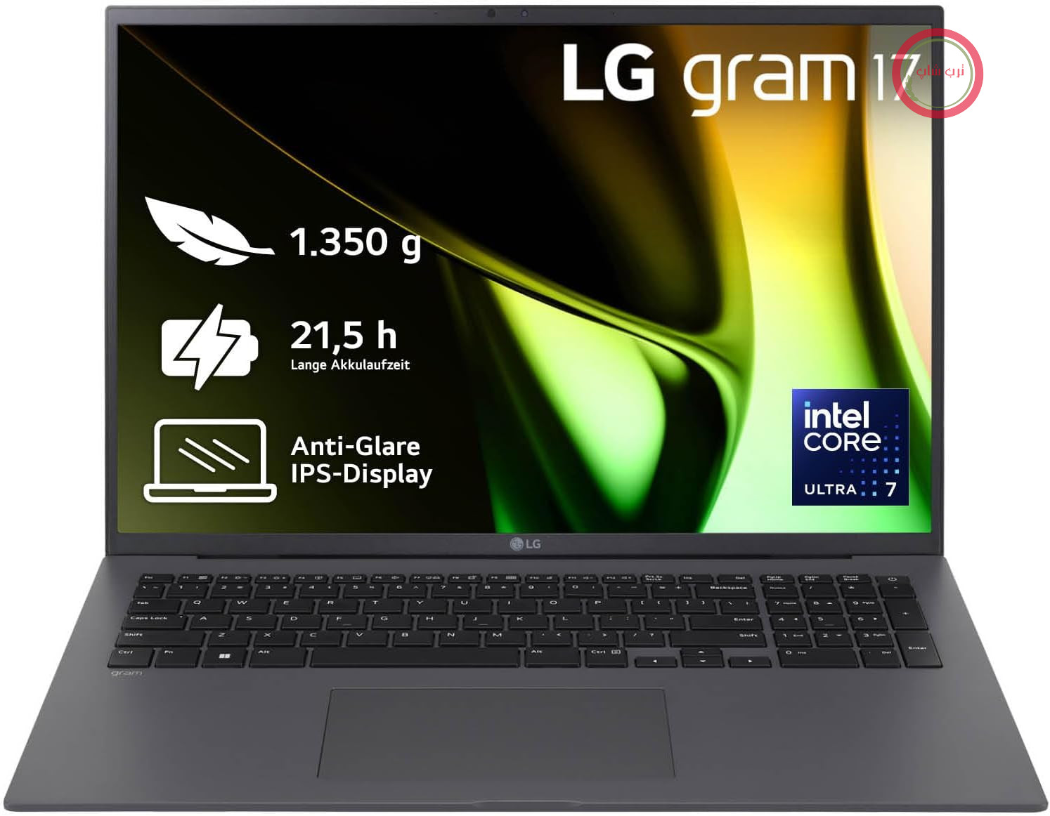 لپ‌تاپ ۱۷ اینچی LG gram 17Z90S-G.AD7CGN با پنل IPS و وضوح تصویر WQXGA، پردازنده Intel Core Ultra 7 155H