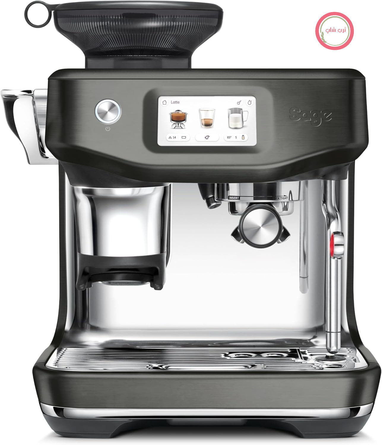 دستگاه قهوه ساز Sage The Barista Touch Impress، استیل ضد زنگ مشکی | دارای کف ساز اتوماتیک شیر، آسیاب یکپارچه و عملکرد دم کردن قهوه سرد، دوز هوشمند