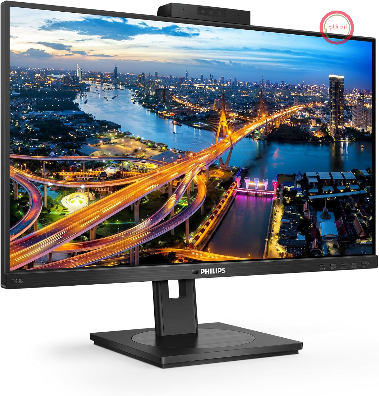 مانیتور فیلیپس 243B1JH - مانیتور 24 اینچی Zoll FHD USB-C، وب کم، مانیتور قابل اتصال به کامپیوتر (رزولوشن 1920x1080، 75 هرتز، HDMI، DisplayPort، USB-C، RJ45، هاب USB) ساخت شرکت Schwarz