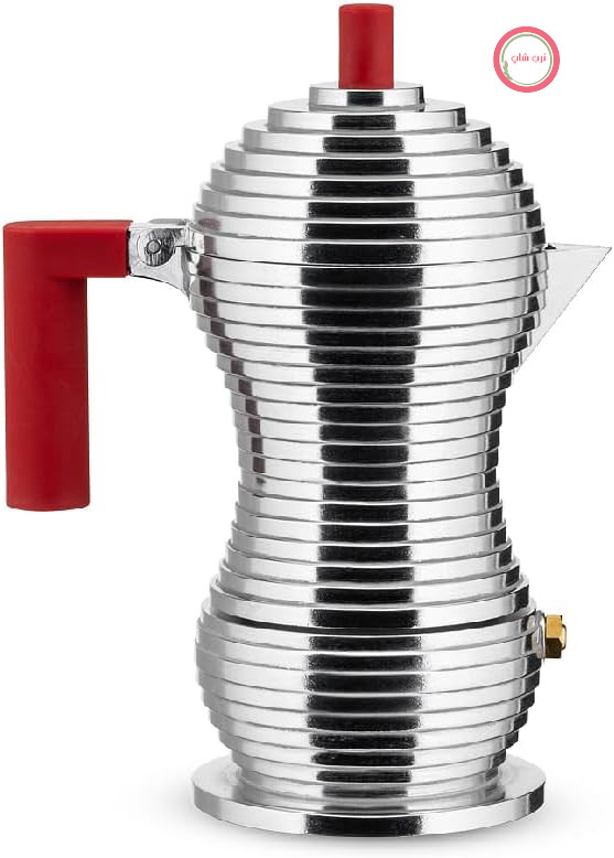 دستگاه اسپرسوساز پولچینا مدل Alessi MDL02/1 R - آلومینیوم ریخته‌گری شده. دسته و دستگیره از جنس PA، قرمز. ۱ فنجان.