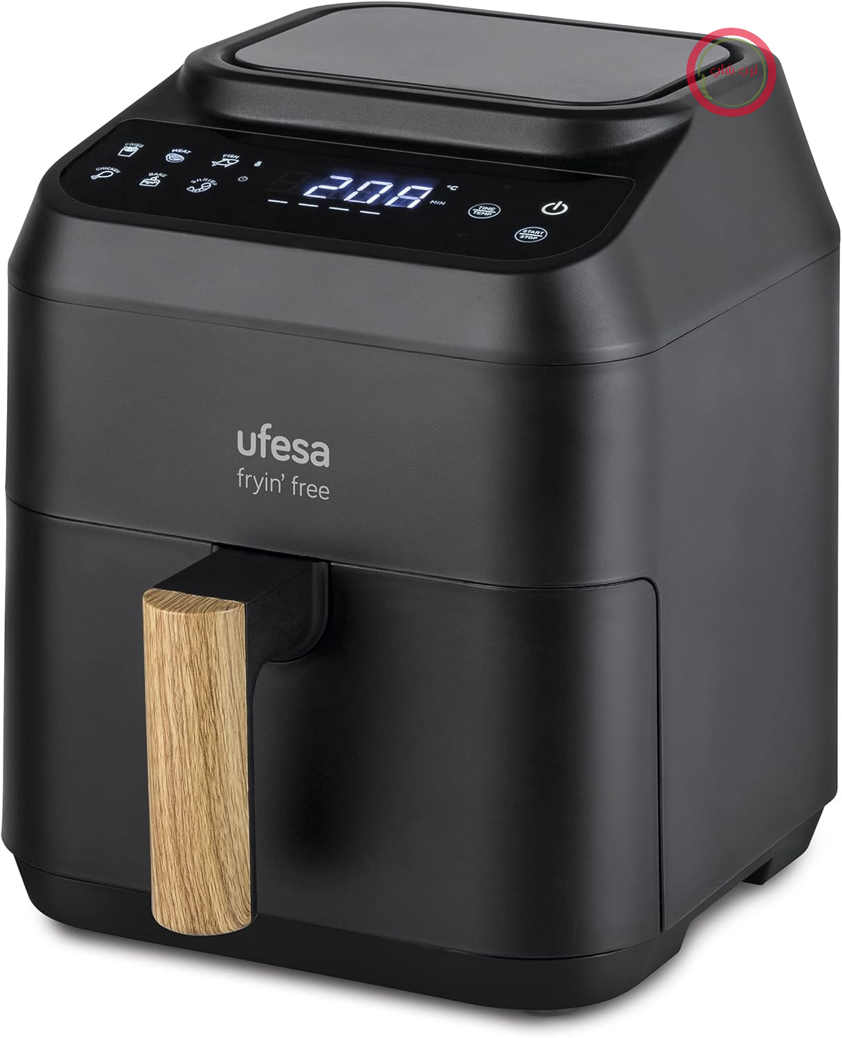سرخ کن بدون روغن یوفسا اسپانیا Ufesa AF2850، 6 برنامه، 1200 وات، 2.8 لیتر، صفحه لمسی، تایمر، دما 80 تا 200 درجه سانتیگراد، بدون BPA، سطل و سینی نچسب
