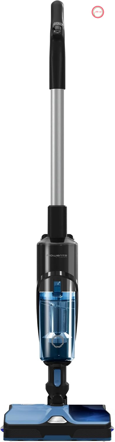 جارو شارژی روونتا آلمان هیبریدی دو در یک Rowenta X-Combo، جاروبرقی و تی چرخشی همزمان، زمان اجرا ۶۰ دقیقه، طراحی فوق سبک، ۳ برنامه، تعویض آسان تی بدون دخالت دست، آبی-مشکی، GZ3038