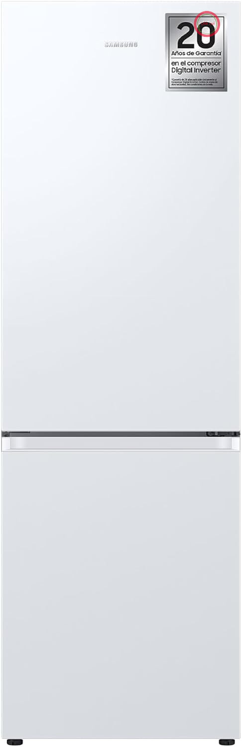 یخچال فریزر ترکیبی سامسونگ مدل RB34C602EWW/EF، 185 سانتی‌متر - 344 لیتر، کلاس E، سفید، حالت انرژی هوشمند SmartThings، فناوری SpaceMax™، جا بطری