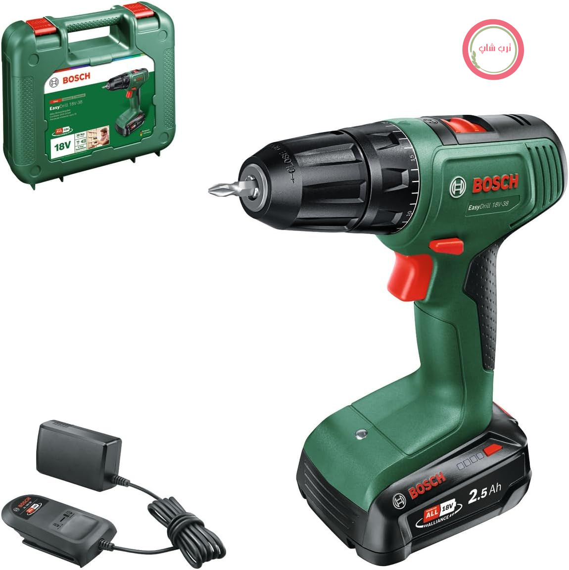 پیچ‌گوشتی شارژی بوش آلمان Bosch مدل EasyDrill 18V - 38 (1 عدد باتری 2.5 آمپر ساعت؛ سیستم 18 ولت
