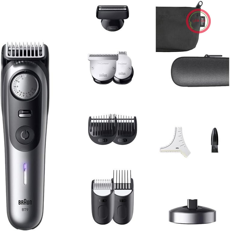 ماشین اصلاح ریش براون سری ۹، +۱۲ ابزار آرایشگری، حالت تقویت قدرت و تیغه ProBlade قابل اعتماد، ۱۸۰ دقیقه کارکرد، جلوه سایه، دکمه تنظیم دقیق چرخ و مکانیزم قفل، BT9560، کروم