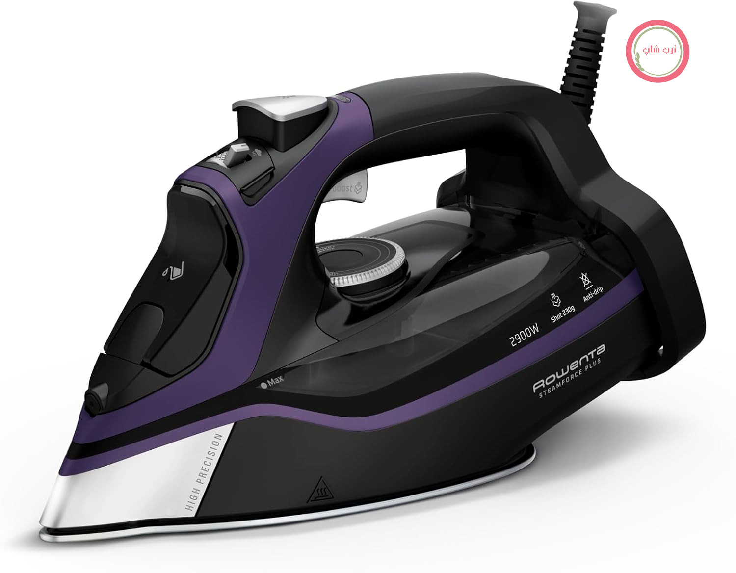 اتو بخار روونتا آلمان Rowenta Steamforce، 2900 وات، بخاردهی مداوم 45 گرم در دقیقه، بخاردهی لحظه‌ای 230 گرم در دقیقه، کفی با دقت بالا، ضد نشت، خاموش شدن خودکار، مخزن 350 میلی‌لیتری (بازسازی شده)