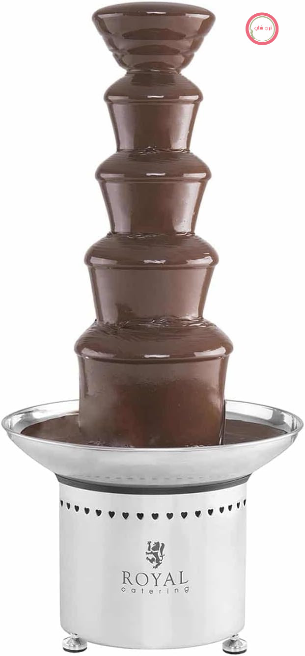 فواره شکلات رویال کترینگ آلمان Royal Catering RCCF-65W4 فواره شکلات فوندو از جنس استیل ضد زنگ (6 کیلوگرم، 5 طبقه، 200 وات)