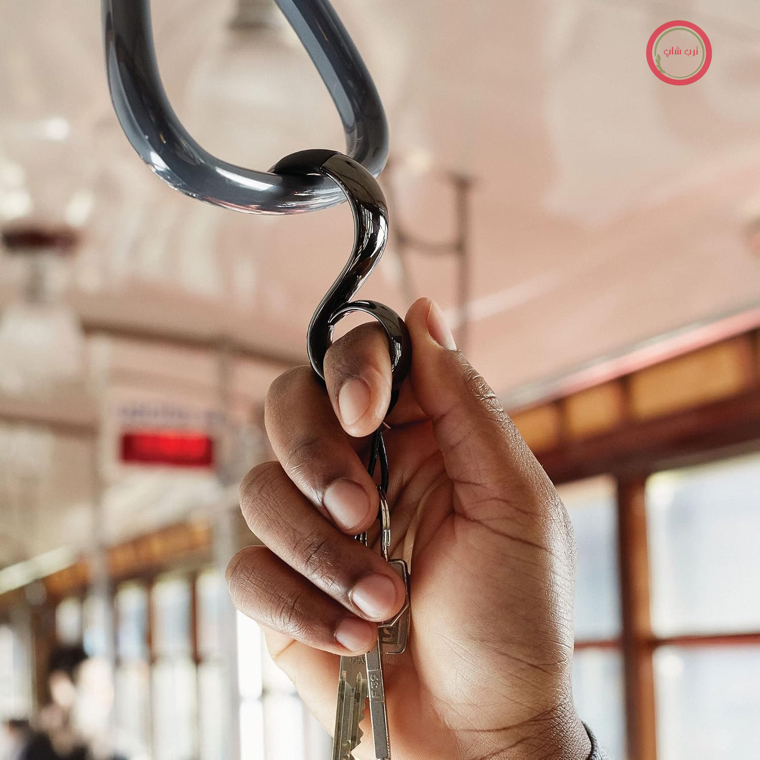 جاکلیدی Alessi StaySafe بدون لمس، زاماک با روکش کروم، مشکی