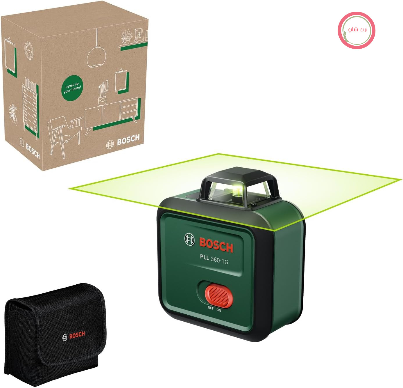 تراز لیزری خط کشی پیشرفته بوش آلمان Bosch مدل PLL 360 - 1G (لیزر سبز 360 درجه، تراز خودکار، دقت ±0.4 میلی‌متر