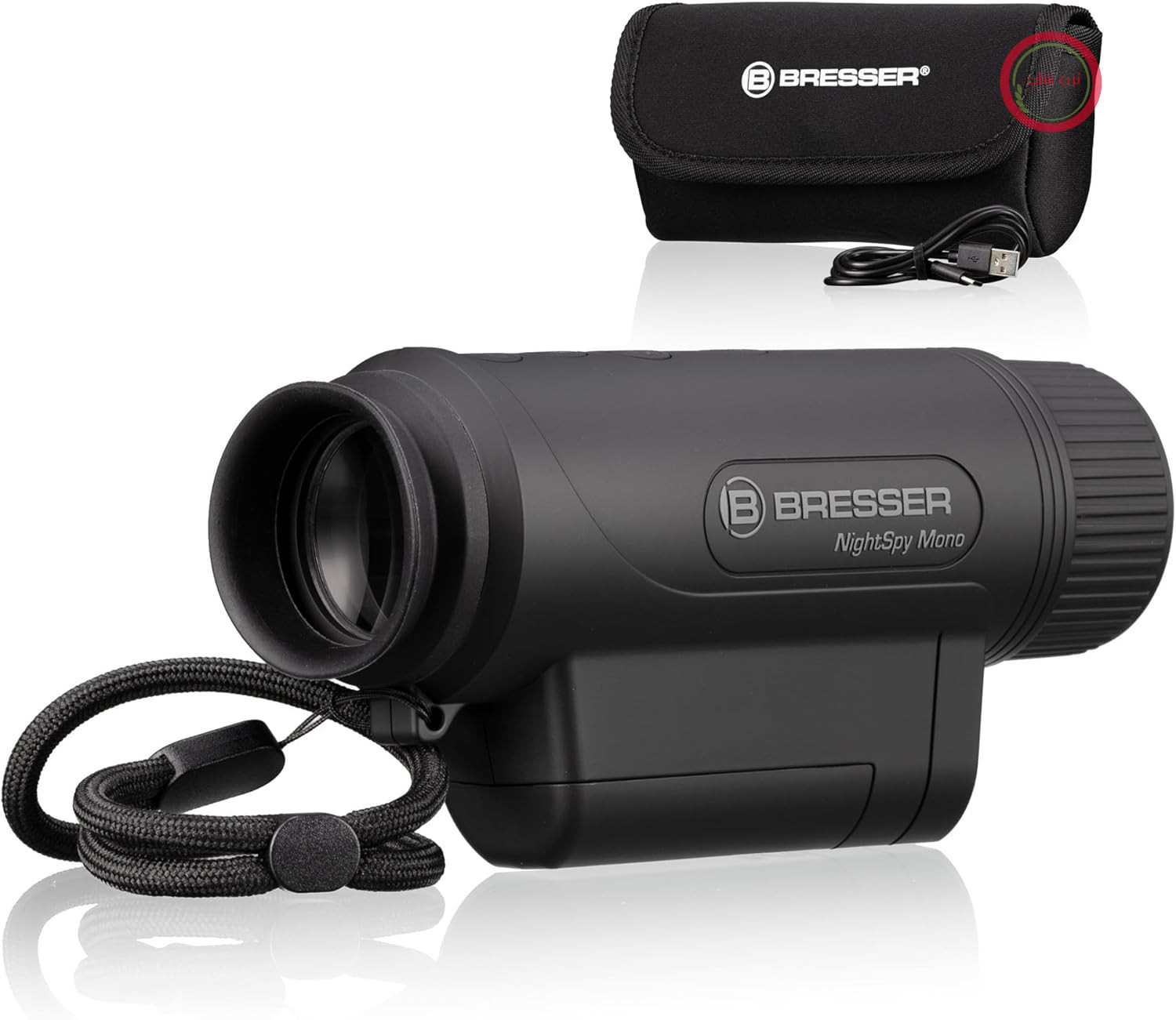 دستگاه دید در شب دیجیتال Bresser NightSpy Mono با نور مادون قرمز و دوربین | بزرگنمایی اپتیکال ۲ برابر، برد دید در شب ۱۰۰ متر | شامل باتری و کیف حمل