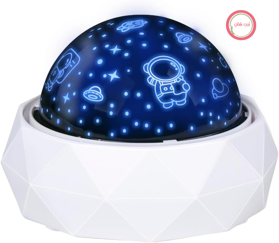 پروژکتور Grundig Star برای کودکان - چراغ خواب با آسمان پرستاره و فضانوردان - تغییر رنگ با چرخش 360 درجه - قابل شارژ USB-C - بدنه سفید