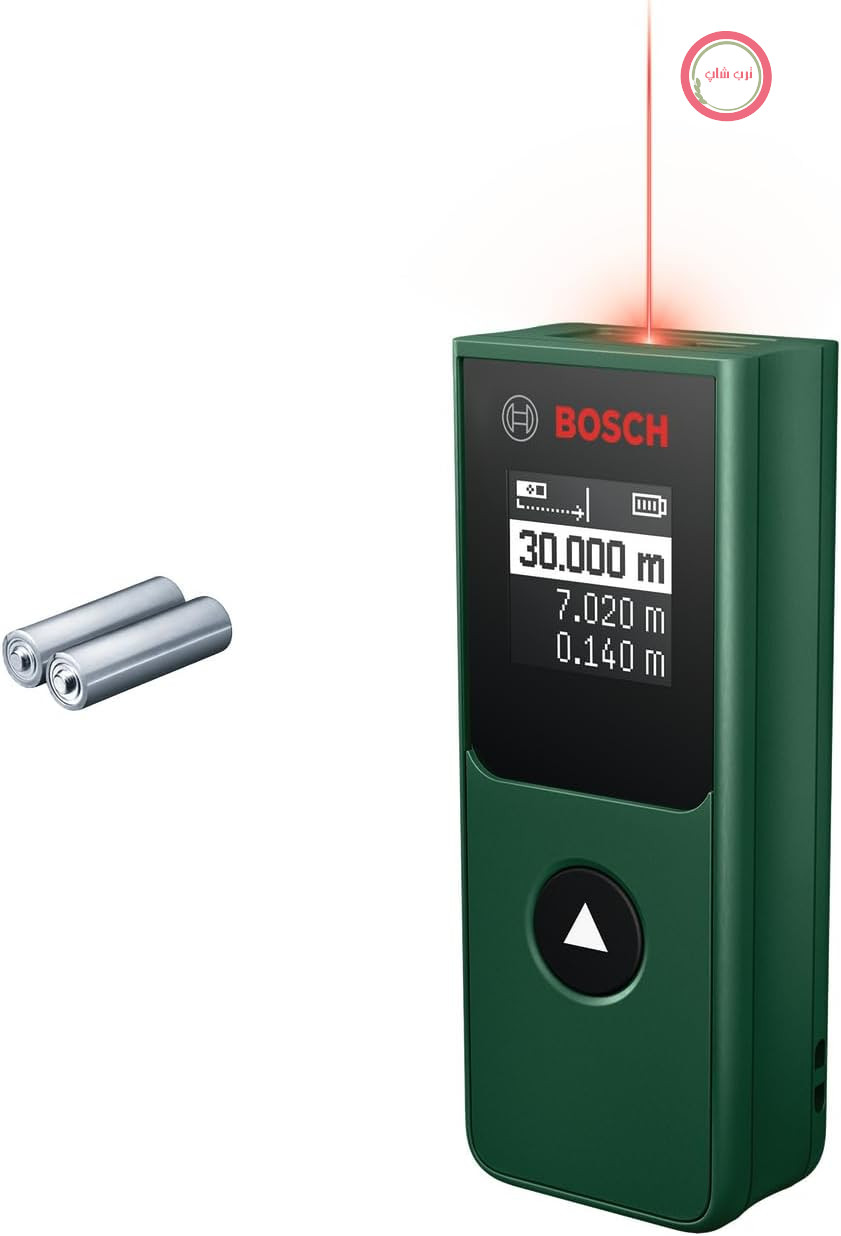 متر لیزری بوش آلمان Bosch مدل PLM30 - 21 (اندازه‌گیری فواصل تا 30 متر، محاسبه متر مربع، اندازه‌گیری