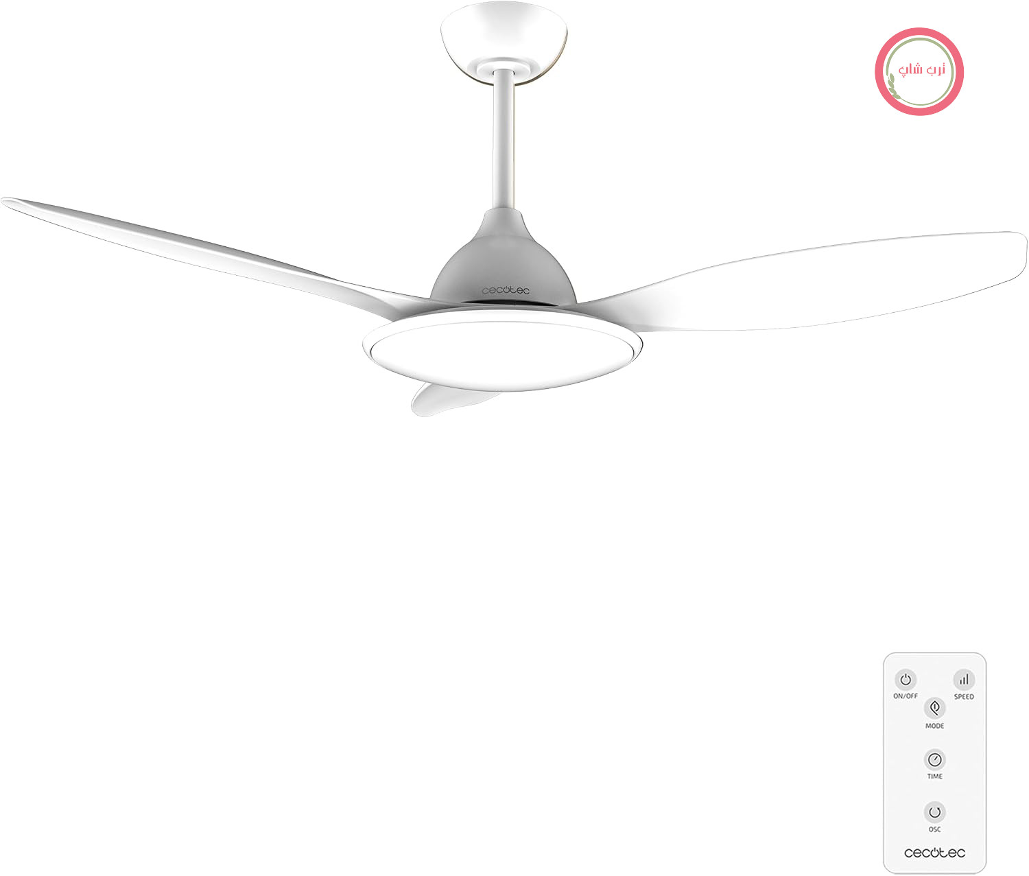 پنکه سقفی چراغ‌دار سکوتک اسپانیا Cecotec 4800 چراغ LED | کنترل از راه دور، تایمر تا ۸ ساعت، ۶ سطح سرعت، سفید